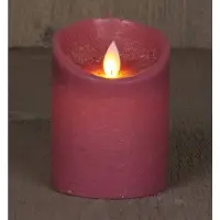 Anna's Collection 2x LED kaars/stompkaars antiek roze met dansvlam 10 cm - LED kaarsen