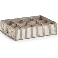 Zeller kleding/kast organiser - 12 vakken - beige - 44 x 34 x 11 cm - polyester - Opbergmanden