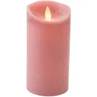 Anna's Collection 3x LED kaars/stompkaars antiek roze met dansvlam 15 cm - LED kaarsen