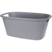 Bathroom Solutions Wasmand/wasgoed draagmand grijs 35 liter 60 x 40 x 25 cm huishouden - Wasmanden