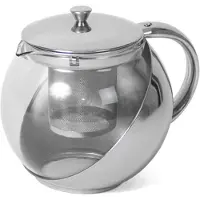 Gerimport Glazen theepot met thee filter/infuser 1 liter - Theepotten