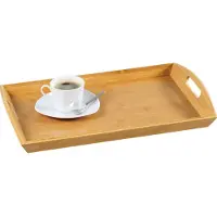 Merkloos 1x Bamboe houten dienbladen 31 x 48 cm met opstaande rand - Dienbladen