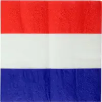 SANTEX 60x Nederland feest servetjes met Nederlandse vlag opdruk 33 x 33 cm - Feestservetten