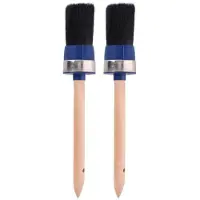 Kinzo Set van 2x Ronde verfkwast D 4,5 x 25 cm - Verfkwasten