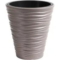 Prosperplast Plantenpot/bloempot Sand Dunes - buiten/binnen - kunststof - beige - D30 x H33 cm - Plantenpotten