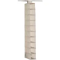 Zeller Multifunctionele mand Strepen 10 vakken, fleece, beige