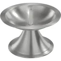 Trend Candles 1x Ronde metalen stompkaarsenhouder zilver voor kaarsen 7-8 cm doorsnede - kaars kandelaars