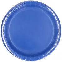 Merkloos 32x Blauwe wegwerp bordjes van karton 23 cm - Feestbordjes