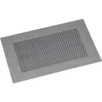 Merkloos 4x Rechthoekige onderleggers/placemats voor borden zilver geweven print met rand 29 x 43 cm - Placemats