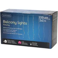 Lumineo LED gordijnverlichting balkon gekleurd 220 lampjes - Lichtslangen