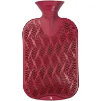 Merkloos Warmte kruik rode golf/ribbel 2 liter - Kruiken