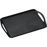 Merkloos 1x Zwartte dienbladen met anti-slip afwerking 32 x 45 cm - Dienbladen