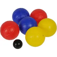Merkloos Kaatsbal ballen gooien jeu de boules set gekleurde ballen 7 delig in draagtas - Jeu de Boules