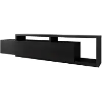 Meubella TV Meubel - Mat Zwart - 219x45x52 cm - TV kast met lade
