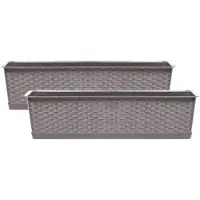 Prosperplast Ratolla plantenbak/bloembak - 2x - taupe - 10L - 60 x 17 x 15 cm - Plantenbakken