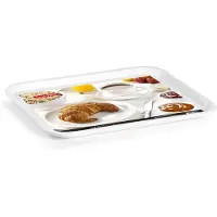 Forte Plastics Plasticforte dienblad/serveerblad - Kunststof - 41 x 31 cm - wit - kopjes en glazen tray - Dienbladen