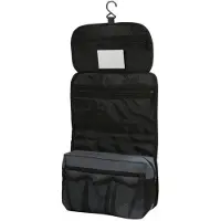 Shugon Reis toilettas/etui met ophanghaak zwart 27 cm voor heren/dames - Toilettassen