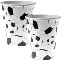 SANTEX voetbal thema feest wegwerp bekertjes - 20x stuks - 270 ml - karton - EK/WK themafeest