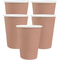 SANTEX feest bekertjes - 20x - rose goud - papier/karton - 270 ml - Feestbekertjes