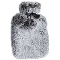 Cosy & Trendy Heet water kruik met pluche hoes 2 liter zilver grijs - Kruiken