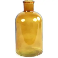 Countryfield Vaas glazen fles geel 14,5x14,5x27cm geel Glas Decoratieve fles