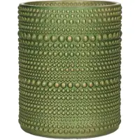 Countryfield Luxe theelichthouder - Aurora - glas - olijfgroen/goud - D8 x H10 cm