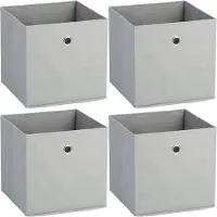 Zeller opbergmand/kastmand - 4x - 22 liter - lichtgrijs - 28 x 28 x 28 cm - Opbergmanden