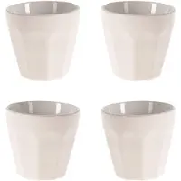 Excellent houseware espresso/koffie kopjes - 4x - wit - porselein - 90 ml - Bekers