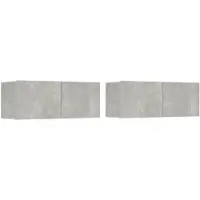 vidaXL Tv-meubels 2 st 80x30x30 cm bewerkt hout betongrijs