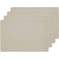 Zeller placemats - 4x - lederlook - creme - 45 x 30 cm - Placemats