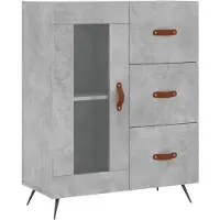vidaXL Dressoir 69,5x34x90 cm bewerkt hout betongrijs