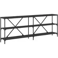 vidaXL Wandtafel 200x30x75 cm bewerkt hout en ijzer zwart