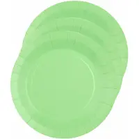 SANTEX feest gebak/taart bordjes - mintgroen - 30x stuks - karton - D17 cm - Feestbordjes