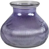 Decostar Bloemenvaas - paars/transparant glas - H12 x D15 cm - Vazen
