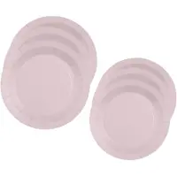 SANTEX Feest borden set - 40x stuks - lichtroze - 17 cm en 22 cm - Feestbordjes