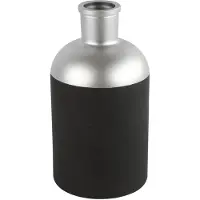 Countryfield fles vaas Madelon S zwart/zilver 26cm