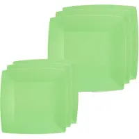 SANTEX Feestbordjes set - 20x stuks - mint groen - 18 cm en 23 cm - Feestbordjes