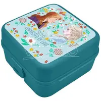 Kids Euroswan Frozen broodtrommel/lunchbox voor kinderen - blauw - kunststof - 14 x 8 cm - Lunchboxen