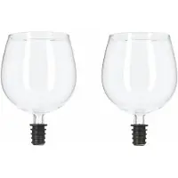 Cepewa Wijnfles schenkdop wijnglas - 2x - Gadgets/Funkado - /vrijgezellenfeest/moederdag - Wijnafsluiters