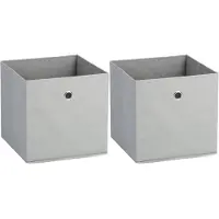 Zeller opbergmand/kastmand - 2x - 22 liter - lichtgrijs - 28 x 28 x 28 cm - Opbergmanden