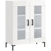 vidaXL Dressoir 69,5x34x90 cm bewerkt hout hoogglans wit