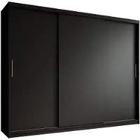 Meubella | Kledingkast mat zwart 250x62x200 schuifdeur