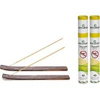Ibergarden Citronella wierrook sticks - met houder/plankje - 80x sticks - 32 cm - geurkaarsen