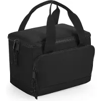 Bagbase koeltasje/lunch tas model Compact - 24 x 17 x 17 cm - 2 vakken - zwart - klein model - Koeltas