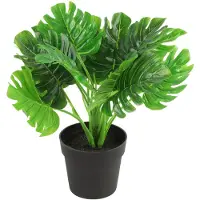 Countryfield Kunstplant Monstera in bloempot - Groen - 15 x 28 cm - Kunstplanten
