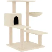 vidaXL Kattenmeubel met sisal krabpalen 82,5 cm crèmekleurig