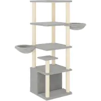 vidaXL Kattenmeubel met sisal krabpalen 147 cm lichtgrijs
