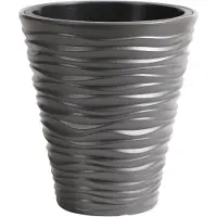 Prosperplast Plantenpot/bloempot Sand Dunes - buiten/binnen - kunststof - steengrijs - D39 x H43 cm - Plantenpotten