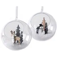 Rayher Hobby 2x stuks open kerstballen om te vullen 8 cm - Kerstbal