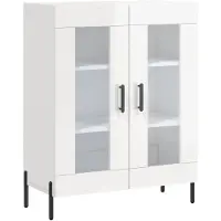 vidaXL Dressoir 69,5x34x90 cm bewerkt hout hoogglans wit